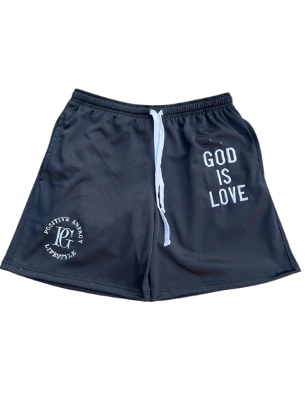 GOD IS LOVE Black Shorts
