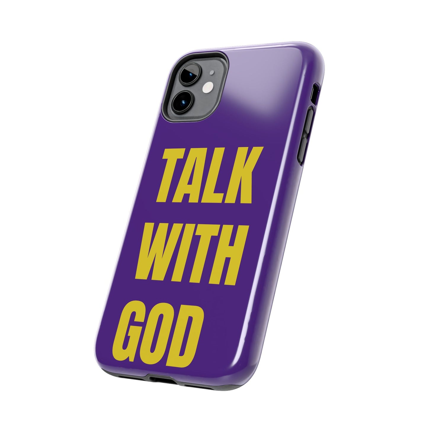 Purple and Yellow TALK WITH GOD Tough Phone Cases