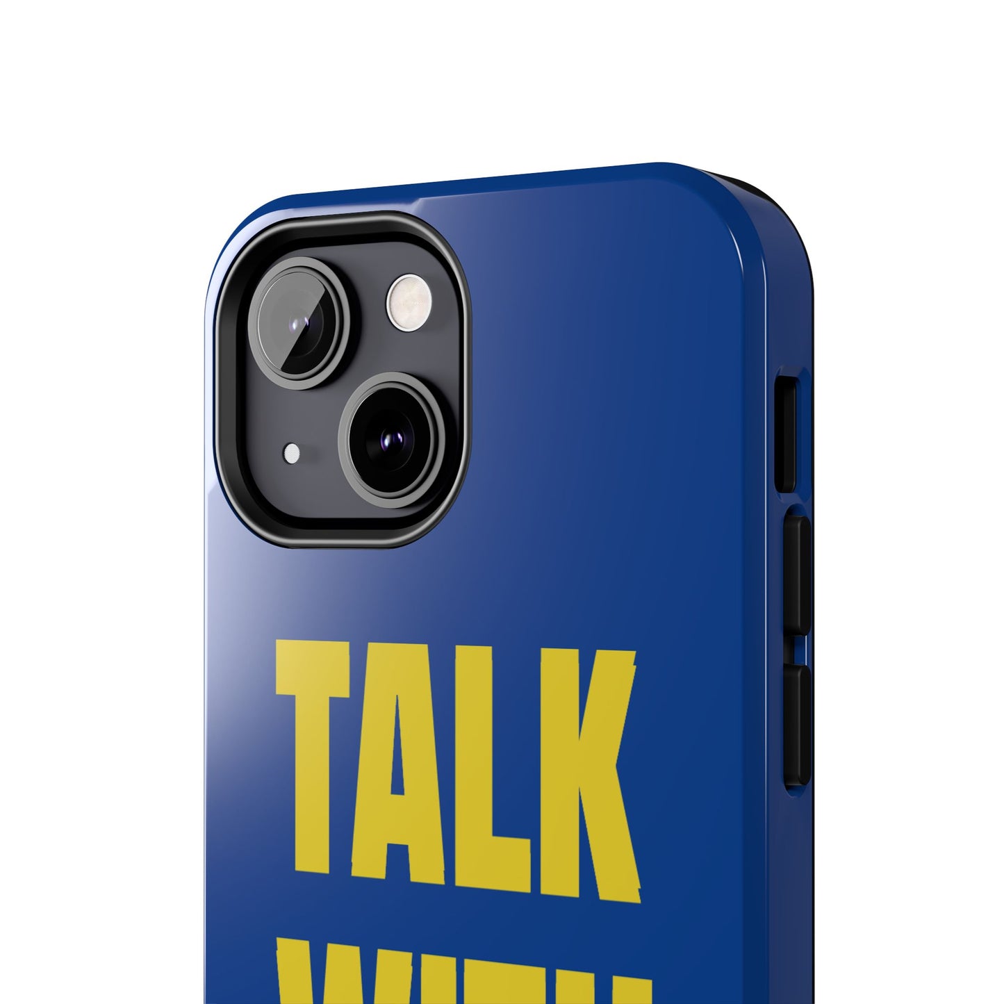 Blue and Yellow TALK WITH GOD Tough Phone Cases