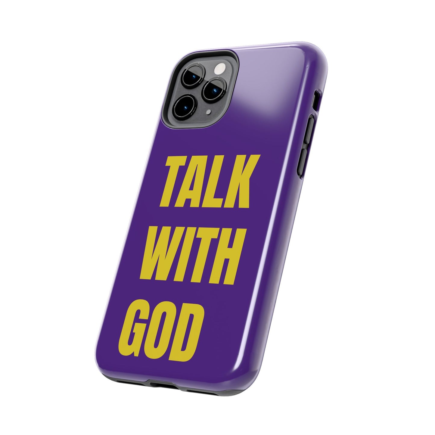 Purple and Yellow TALK WITH GOD Tough Phone Cases