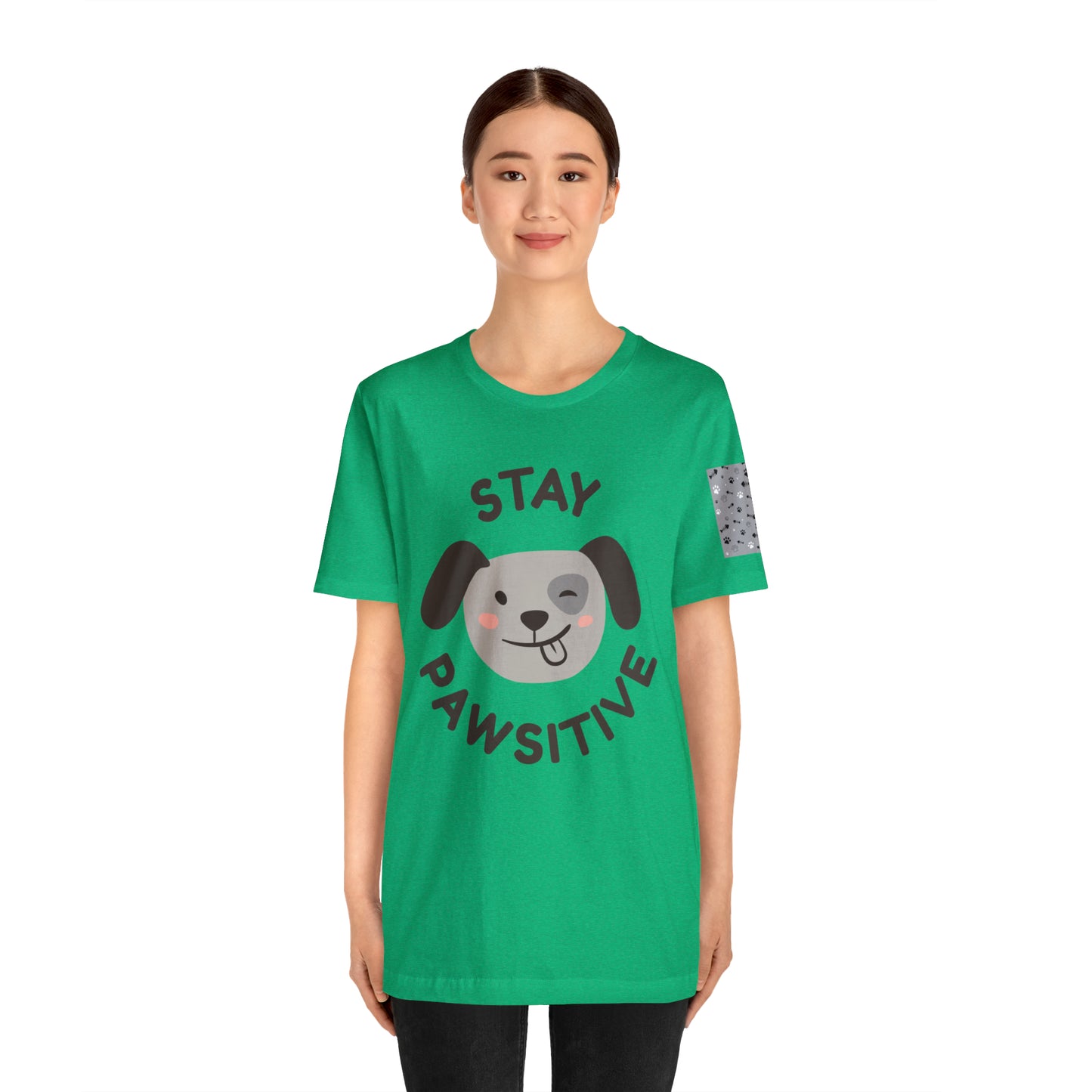 Unisex Jersey STAY PAWSITIVE Short Sleeve Tee