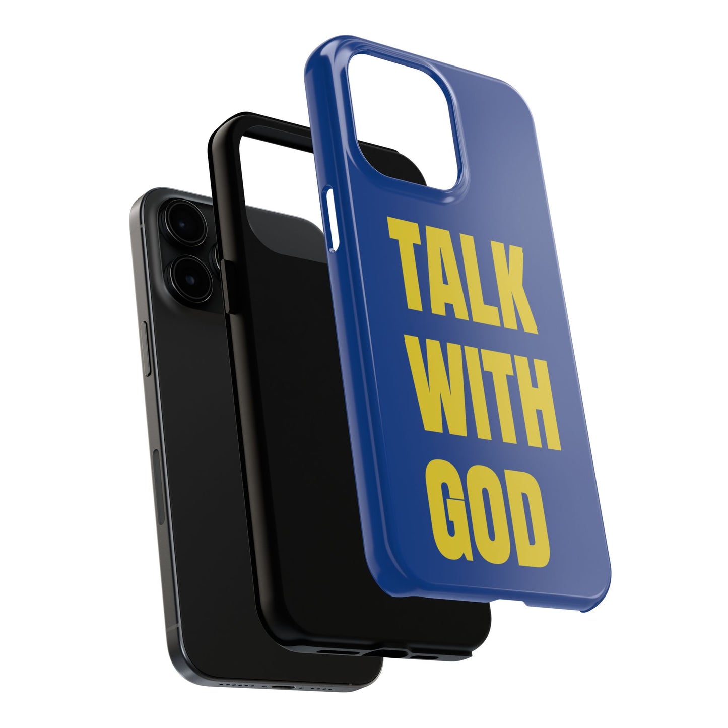 Blue and Yellow TALK WITH GOD Tough Phone Cases