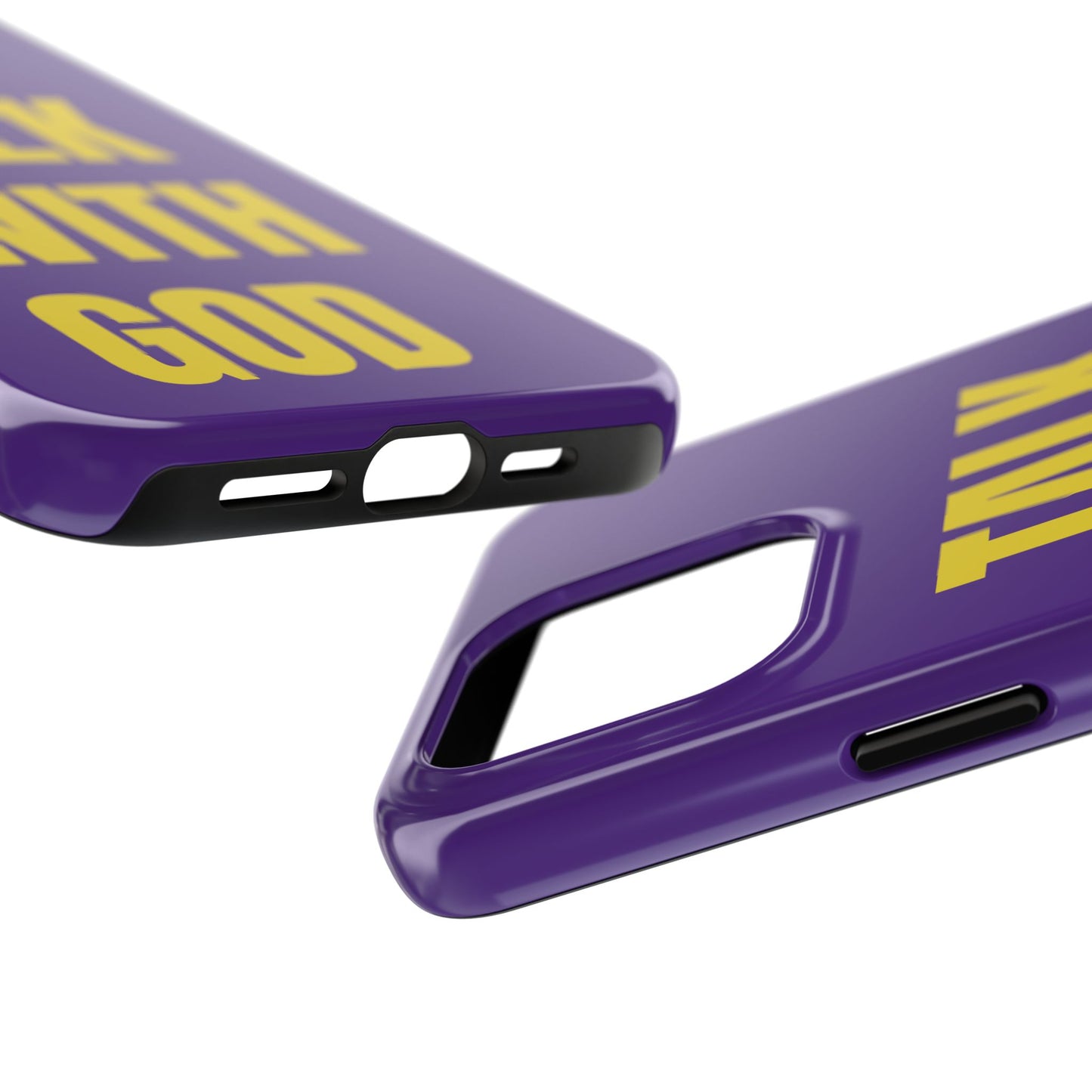 Purple and Yellow TALK WITH GOD Tough Phone Cases