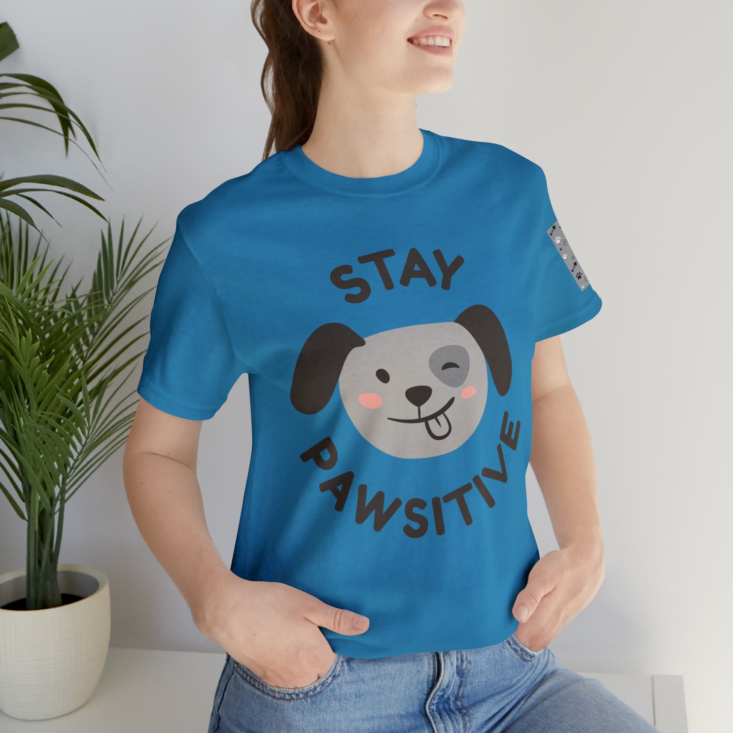 Unisex Jersey STAY PAWSITIVE Short Sleeve Tee