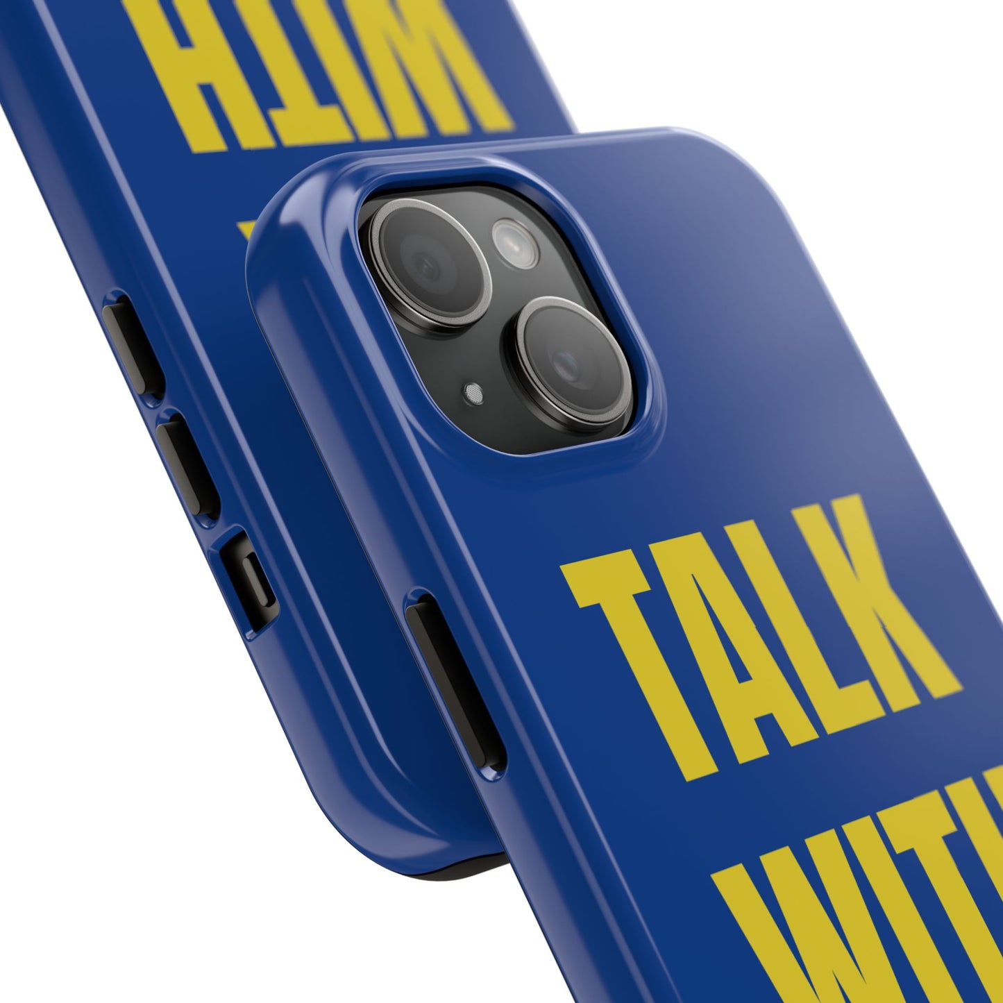 Blue and Yellow TALK WITH GOD Tough Phone Cases