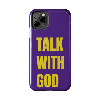 Purple and Yellow TALK WITH GOD Tough Phone Cases