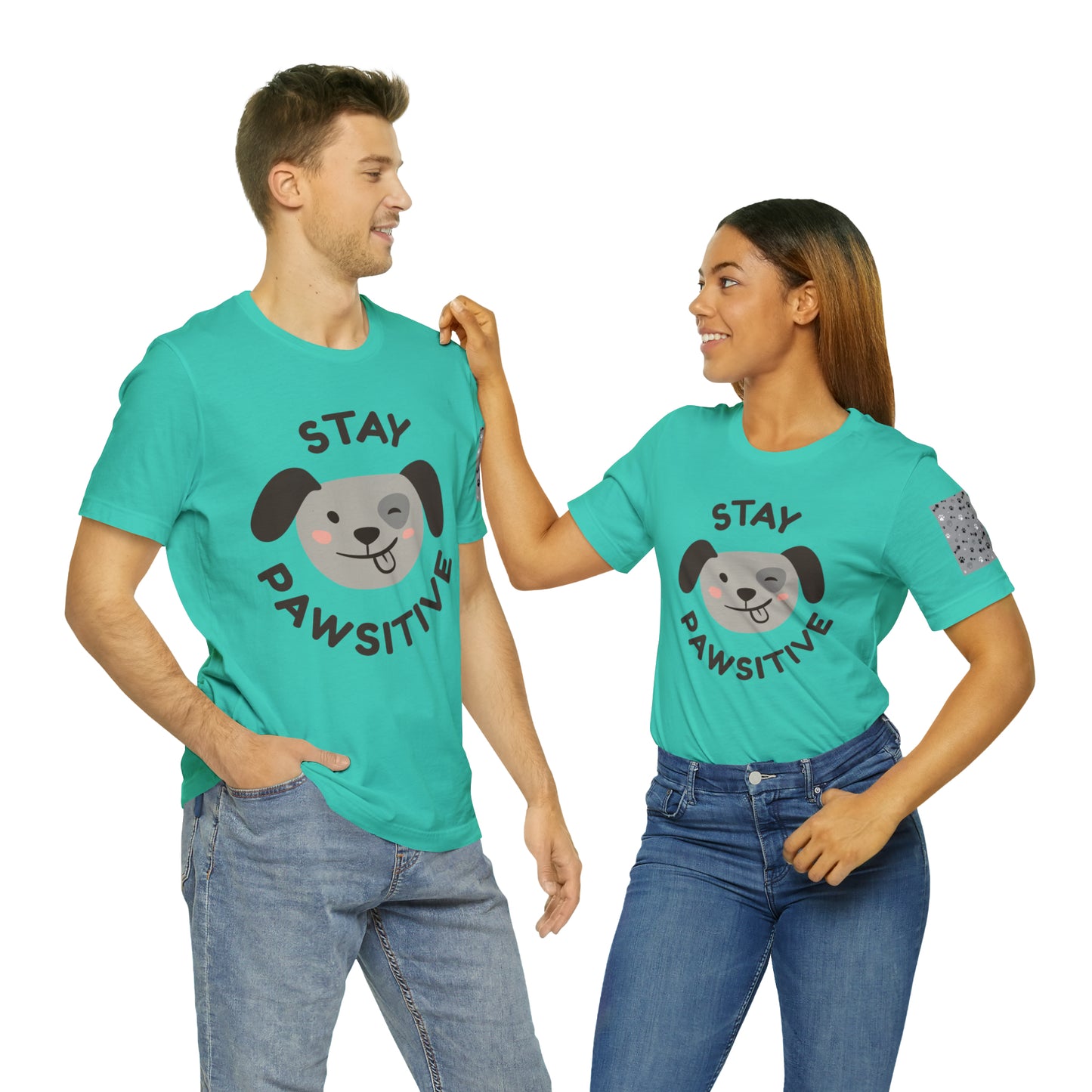 Unisex Jersey STAY PAWSITIVE Short Sleeve Tee