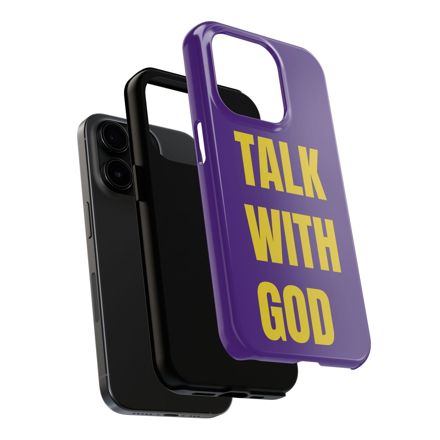 Purple and Yellow TALK WITH GOD Tough Phone Cases