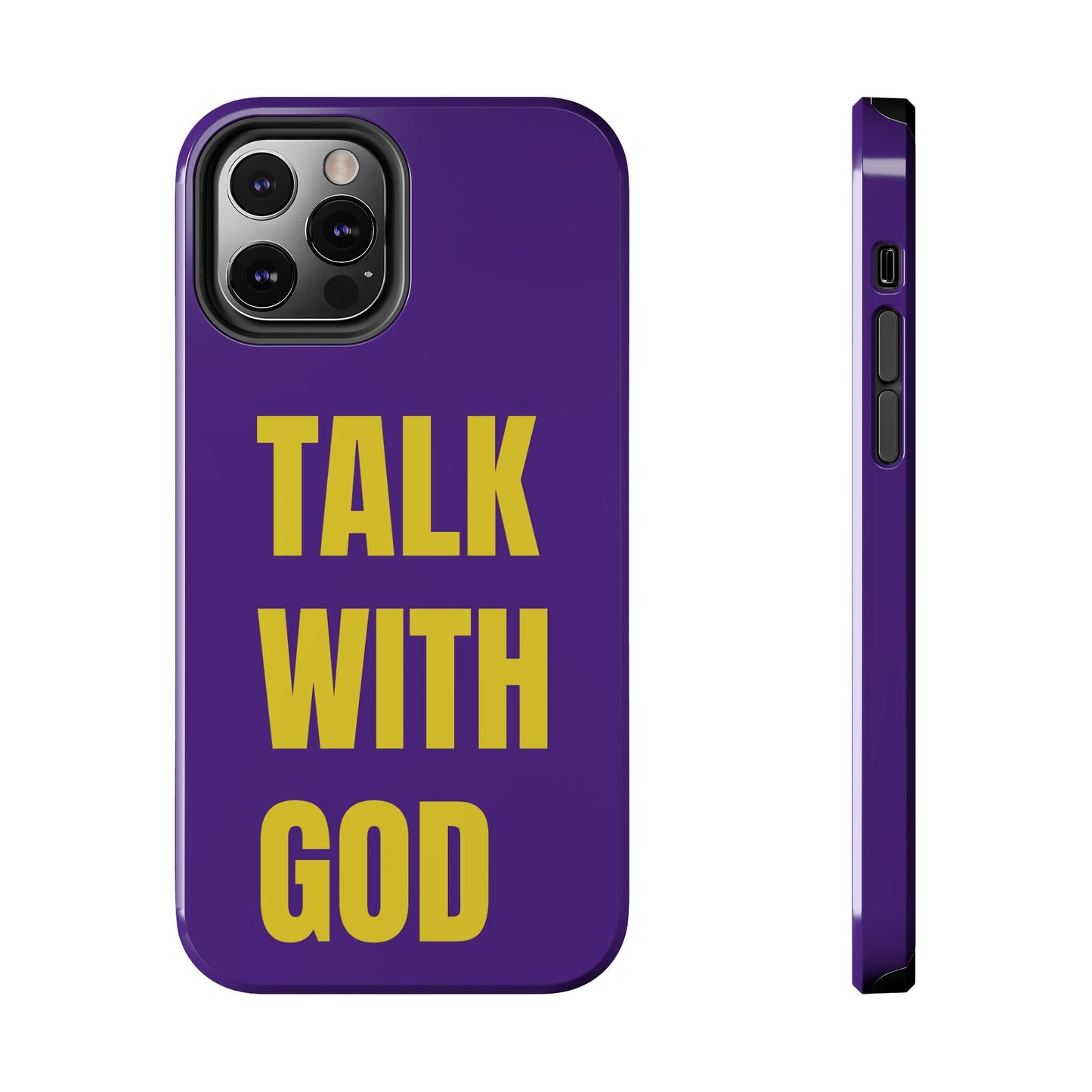 Purple and Yellow TALK WITH GOD Tough Phone Cases