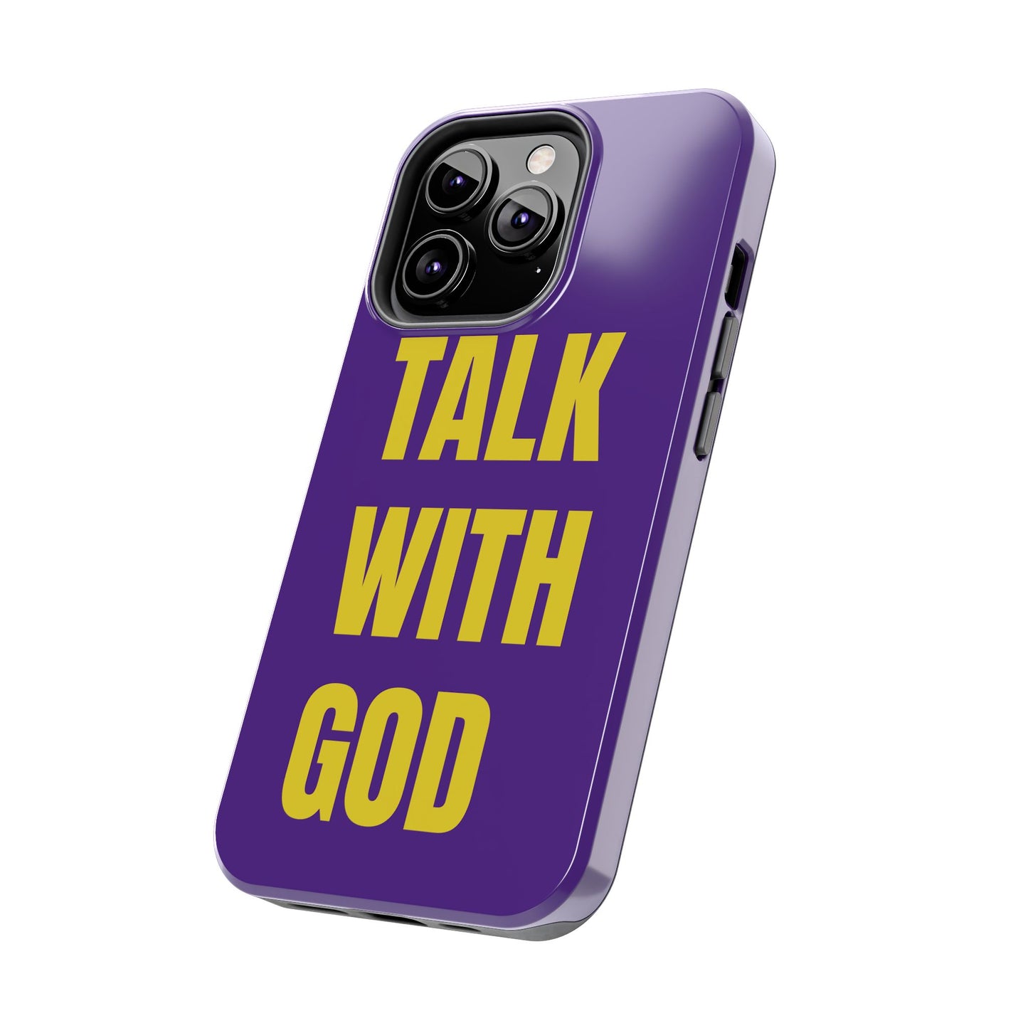 Purple and Yellow TALK WITH GOD Tough Phone Cases