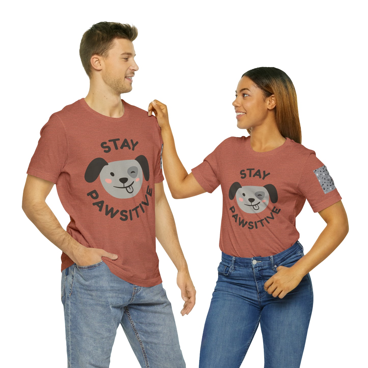 Unisex Jersey STAY PAWSITIVE Short Sleeve Tee