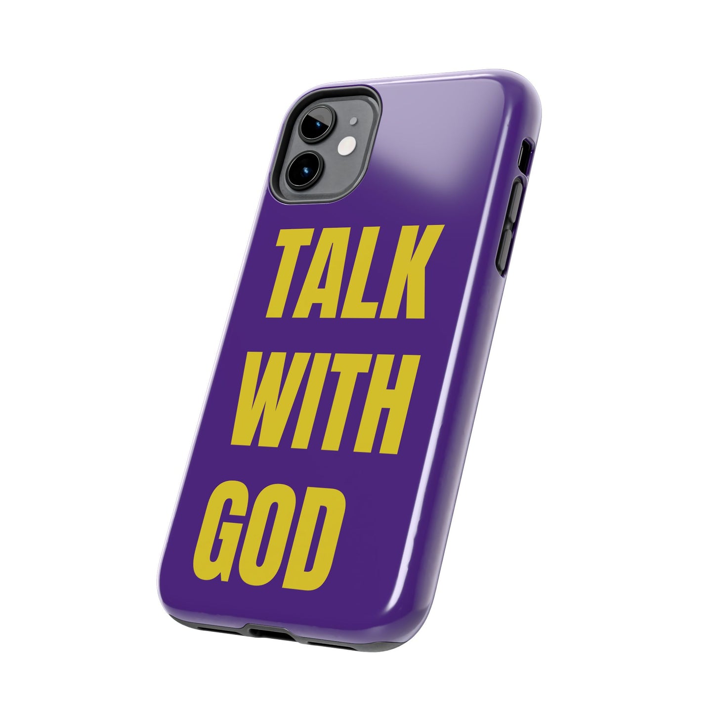Purple and Yellow TALK WITH GOD Tough Phone Cases