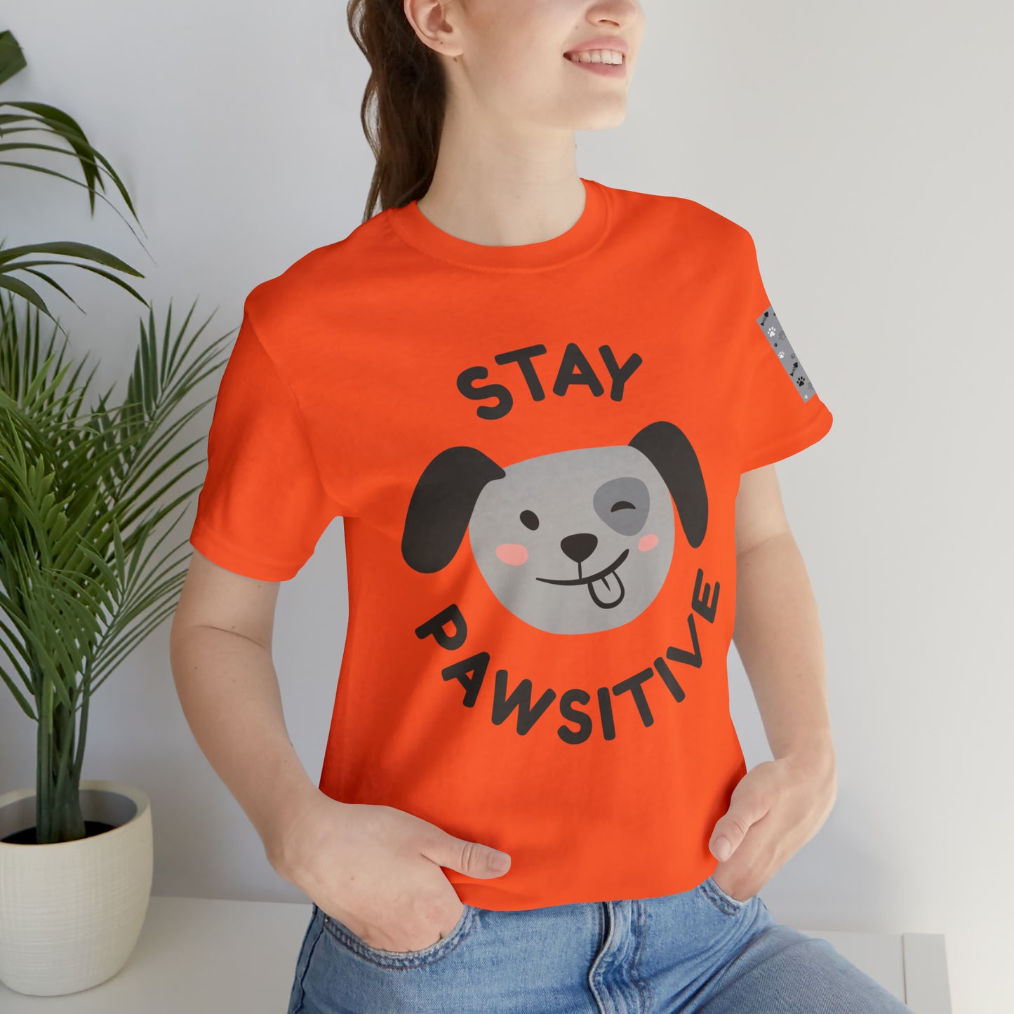 Unisex Jersey STAY PAWSITIVE Short Sleeve Tee