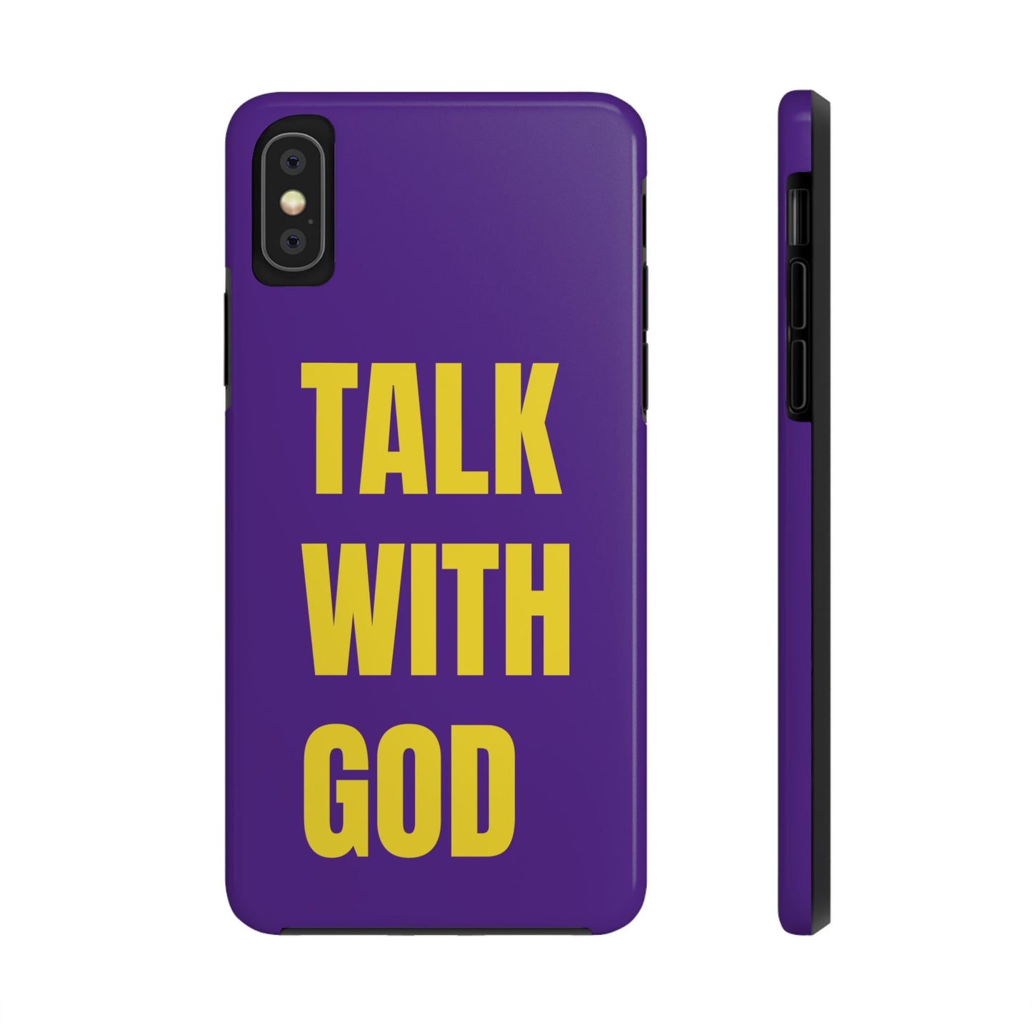 Purple and Yellow TALK WITH GOD Tough Phone Cases