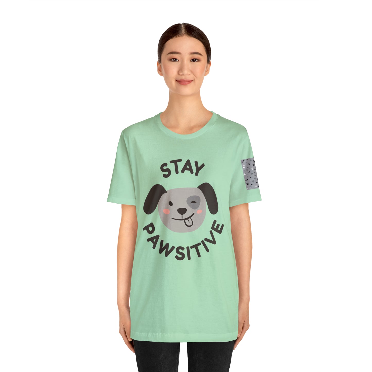 Unisex Jersey STAY PAWSITIVE Short Sleeve Tee