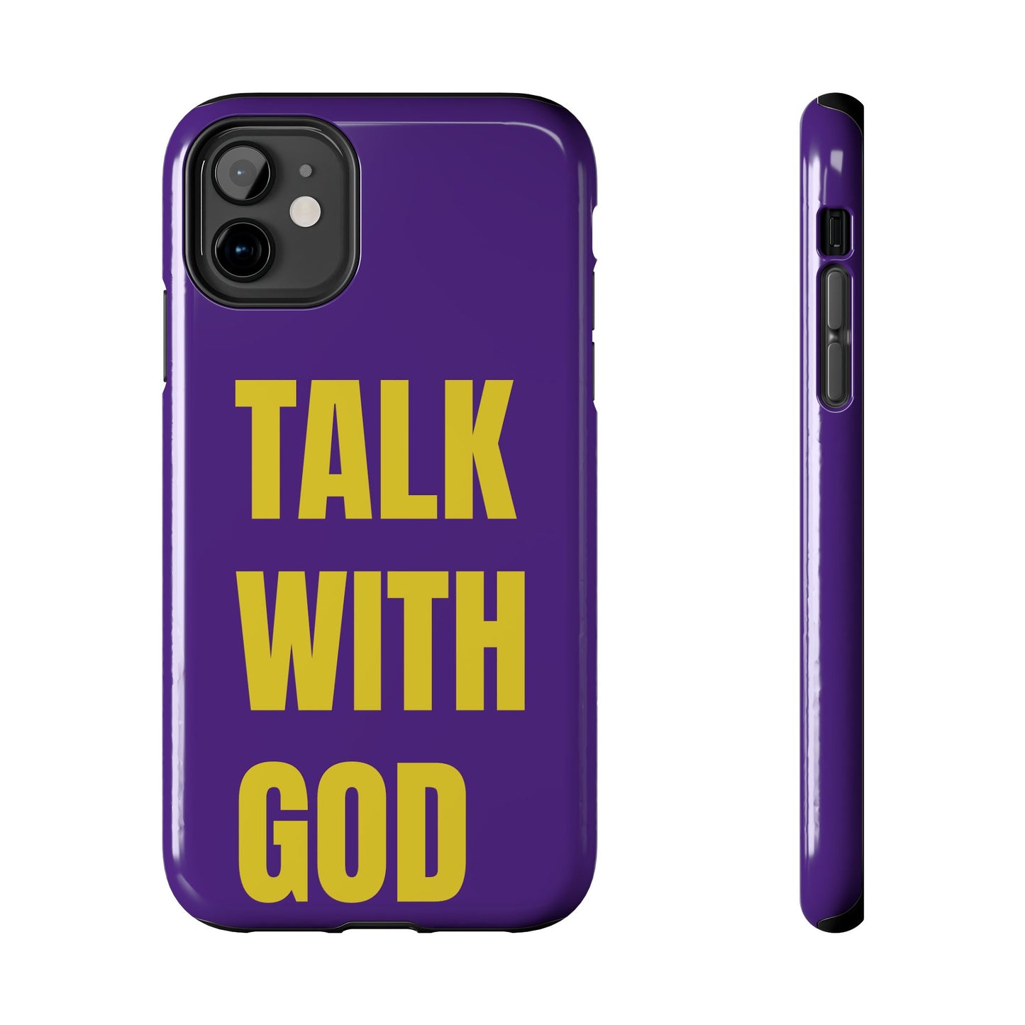 Purple and Yellow TALK WITH GOD Tough Phone Cases