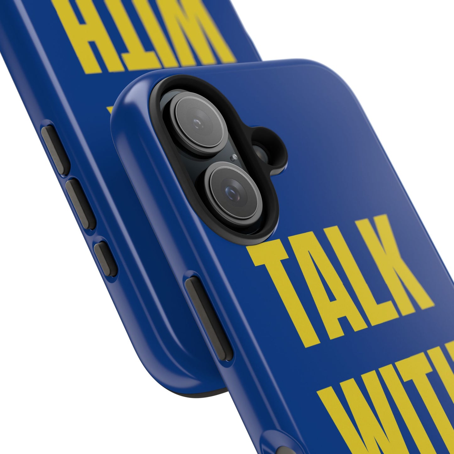Blue and Yellow TALK WITH GOD Tough Phone Cases