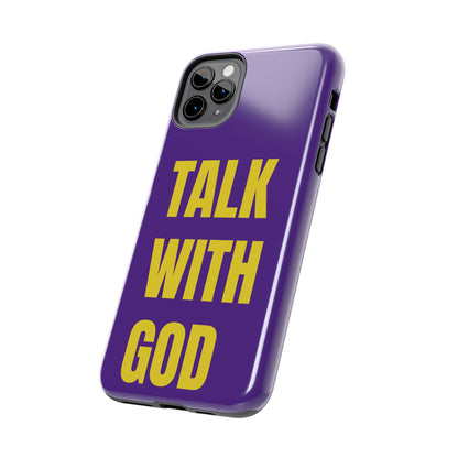 Purple and Yellow TALK WITH GOD Tough Phone Cases