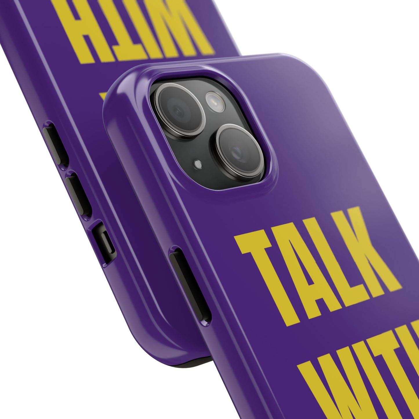 Purple and Yellow TALK WITH GOD Tough Phone Cases