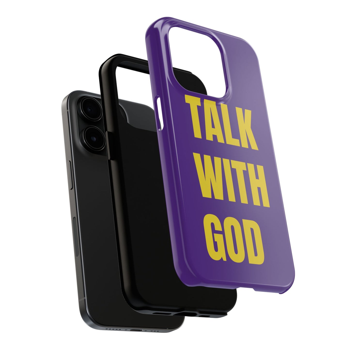 Purple and Yellow TALK WITH GOD Tough Phone Cases