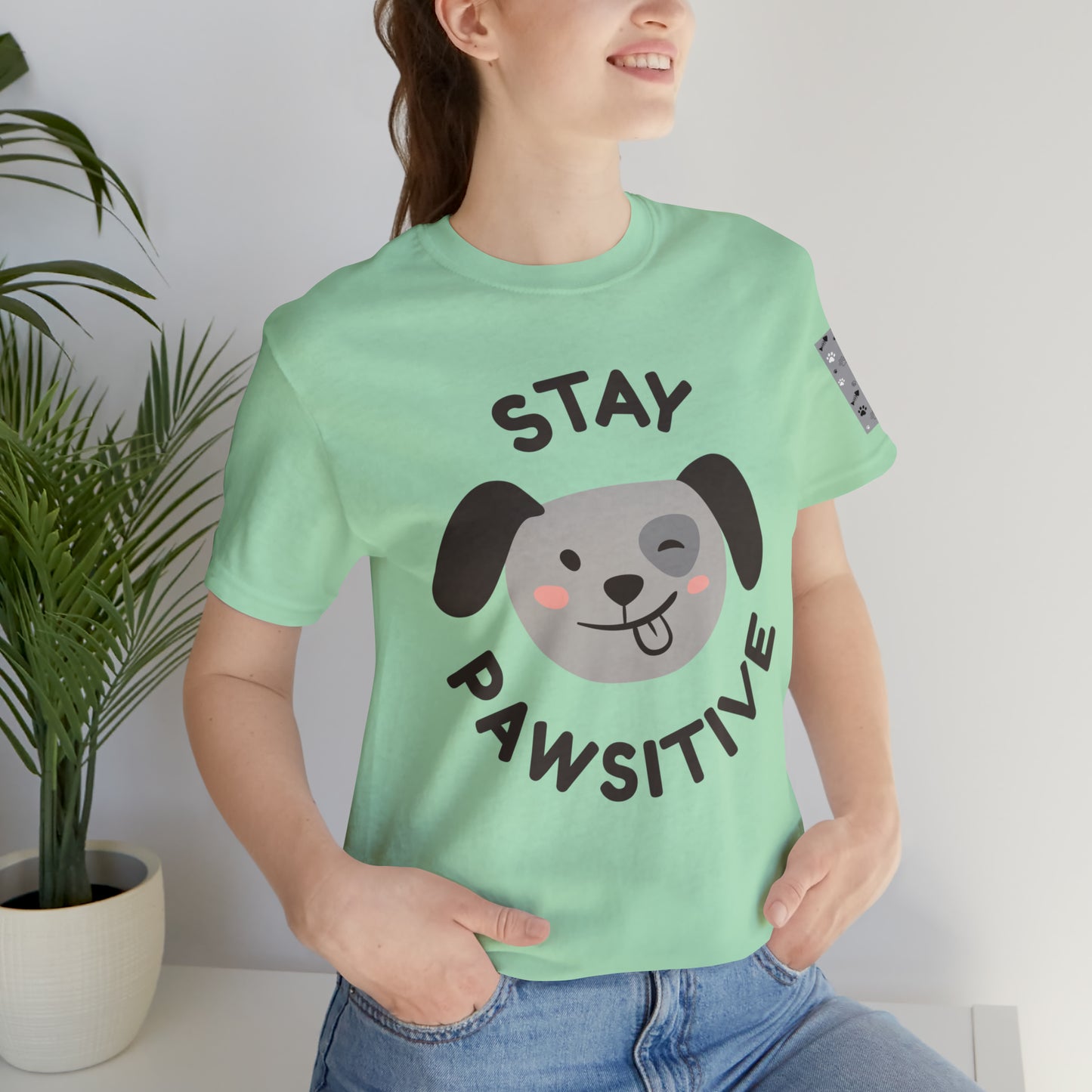 Unisex Jersey STAY PAWSITIVE Short Sleeve Tee