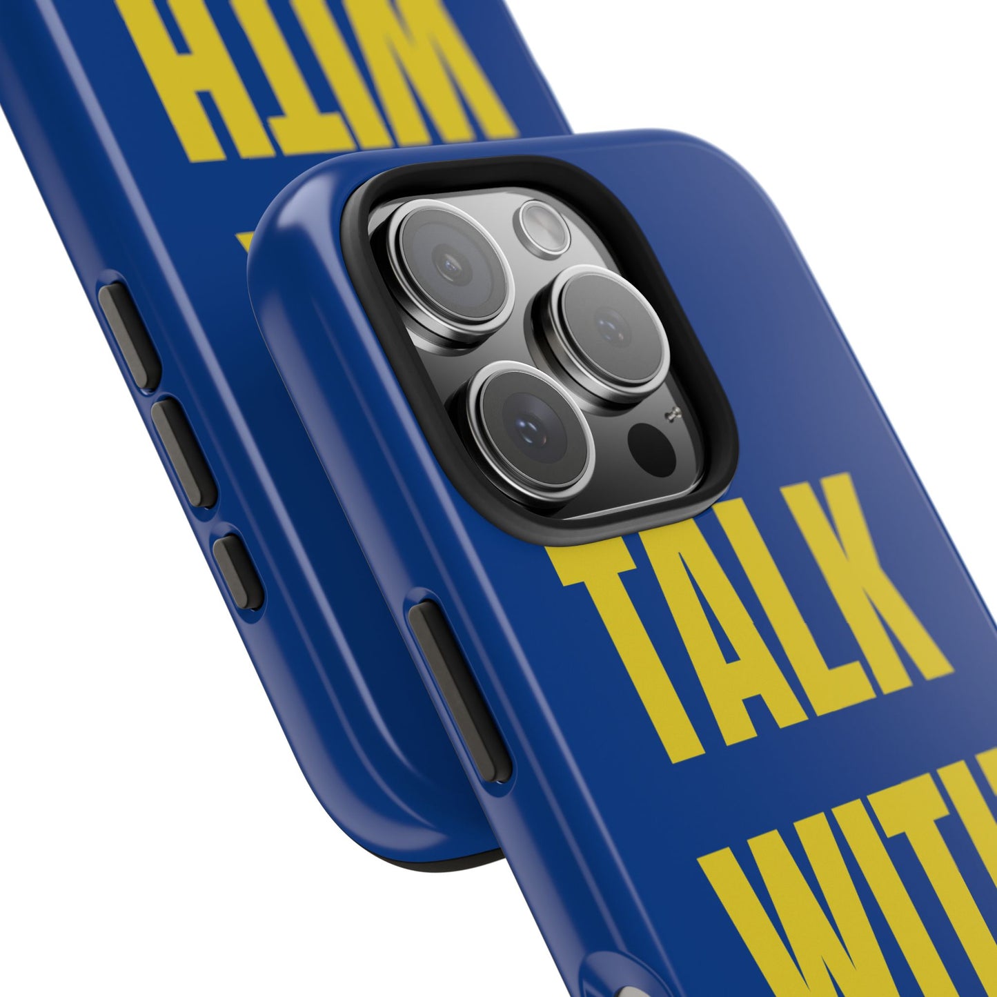Blue and Yellow TALK WITH GOD Tough Phone Cases