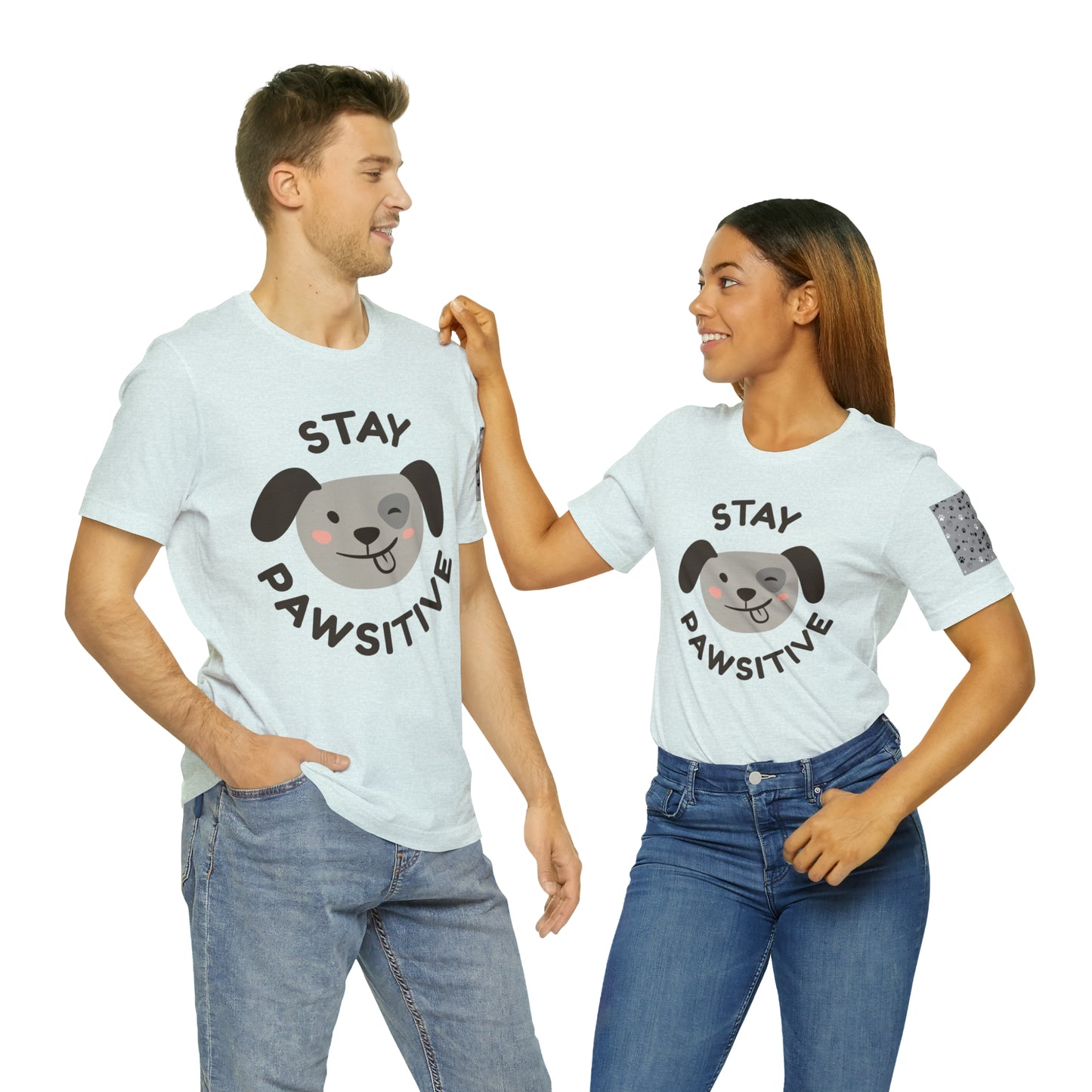 Unisex Jersey STAY PAWSITIVE Short Sleeve Tee