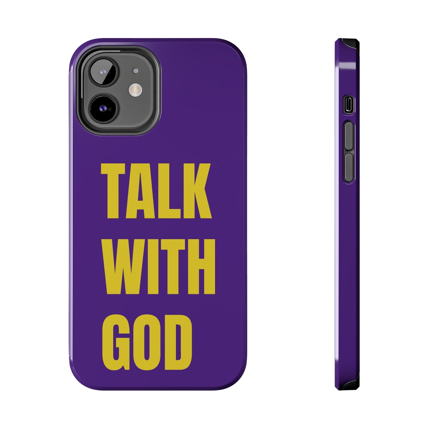 Purple and Yellow TALK WITH GOD Tough Phone Cases