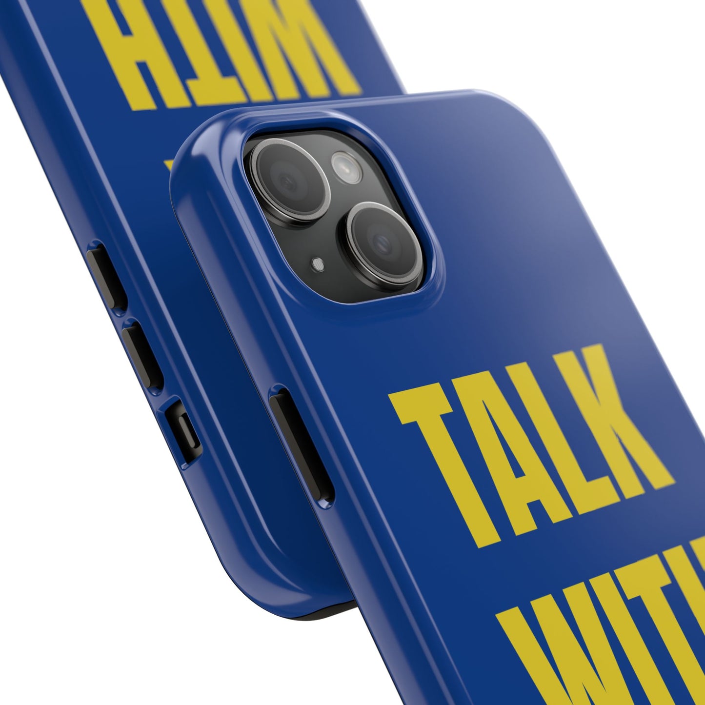 Blue and Yellow TALK WITH GOD Tough Phone Cases