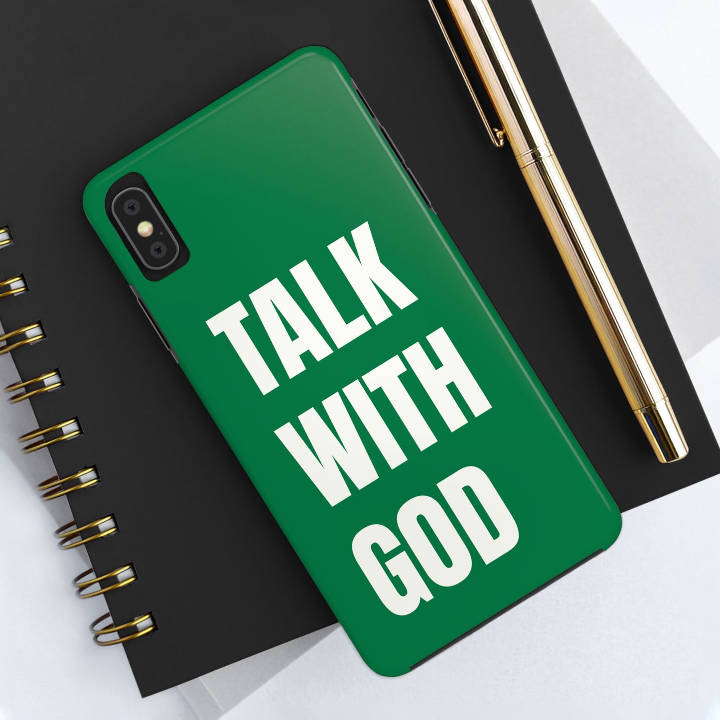 Green TALK WITH GOD Tough Phone Cases