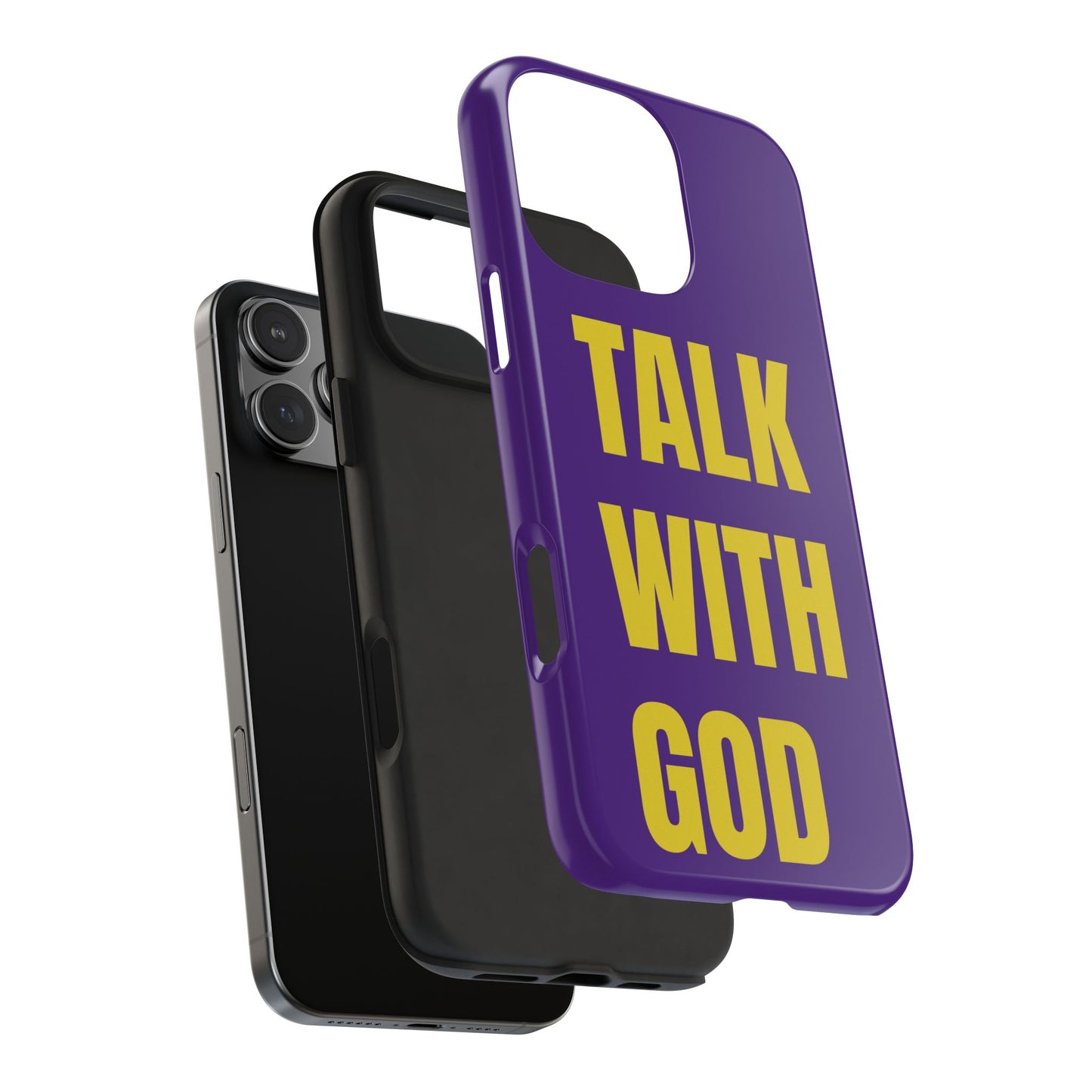 Purple and Yellow TALK WITH GOD Tough Phone Cases