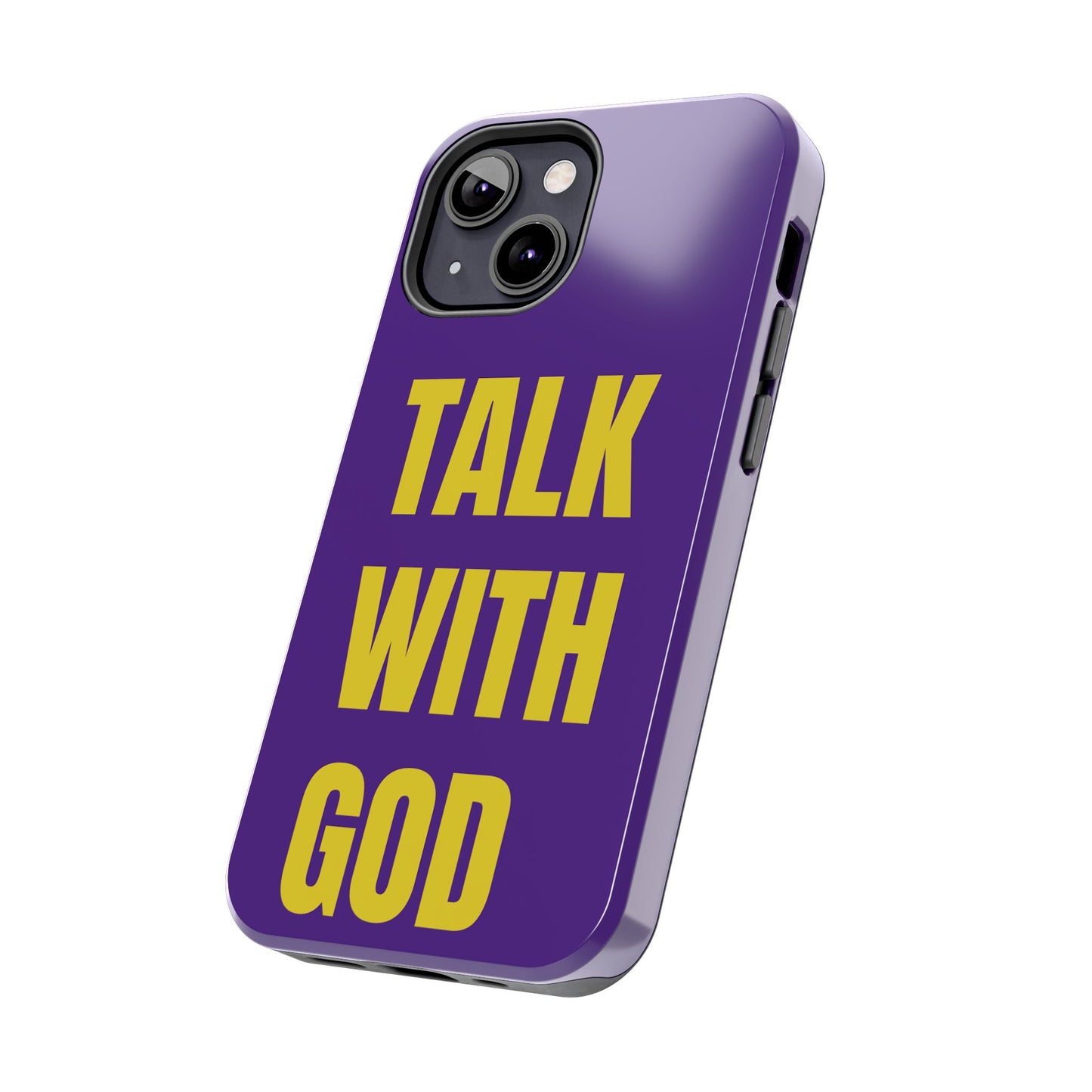 Purple and Yellow TALK WITH GOD Tough Phone Cases