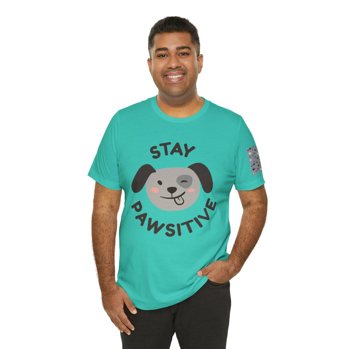 Unisex Jersey STAY PAWSITIVE Short Sleeve Tee