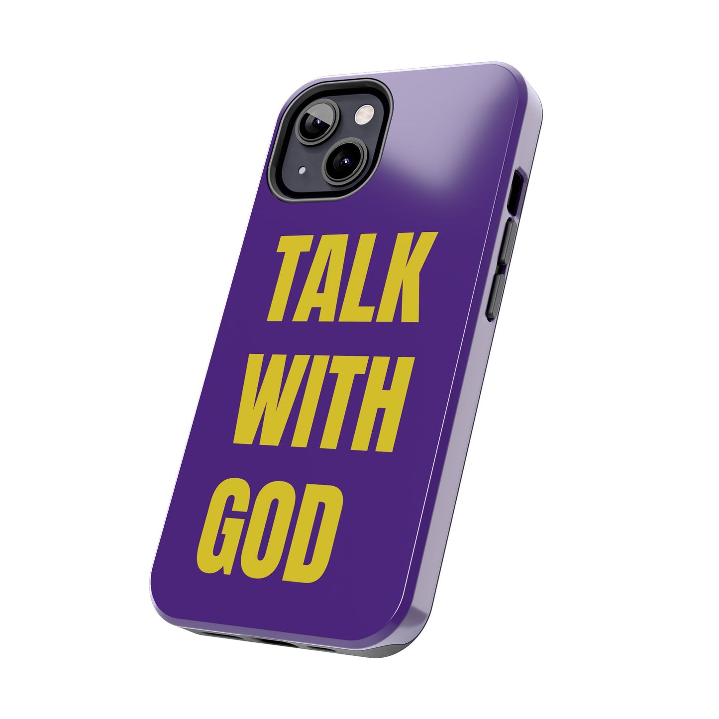 Purple and Yellow TALK WITH GOD Tough Phone Cases