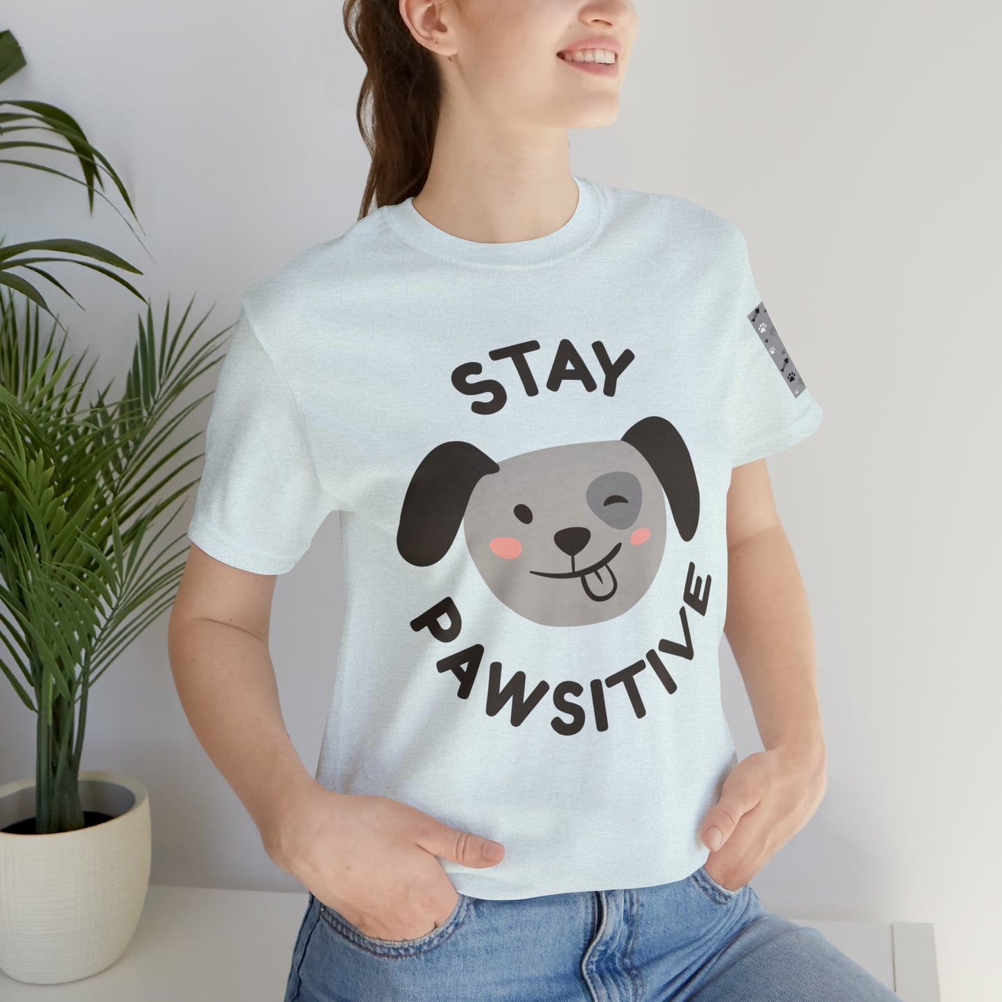 Unisex Jersey STAY PAWSITIVE Short Sleeve Tee