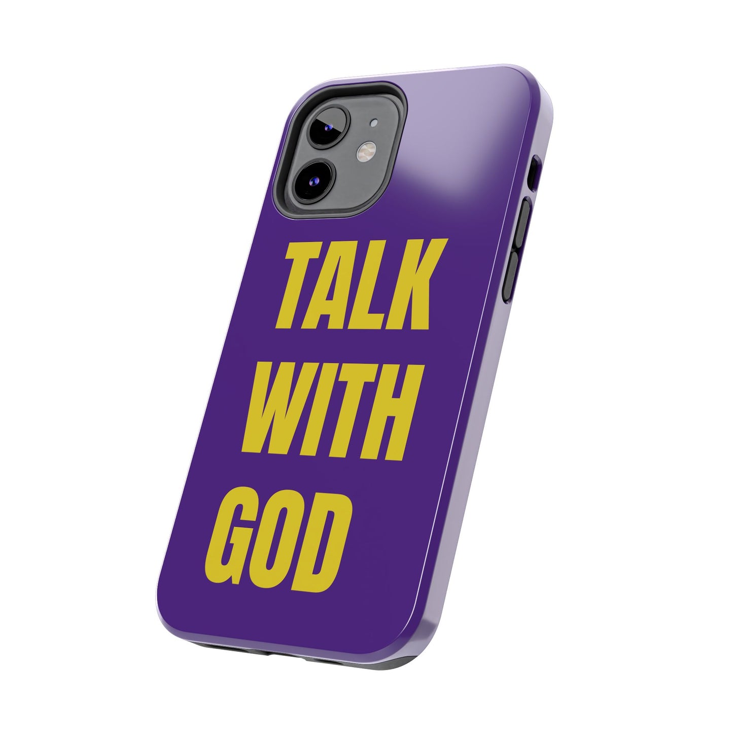 Purple and Yellow TALK WITH GOD Tough Phone Cases