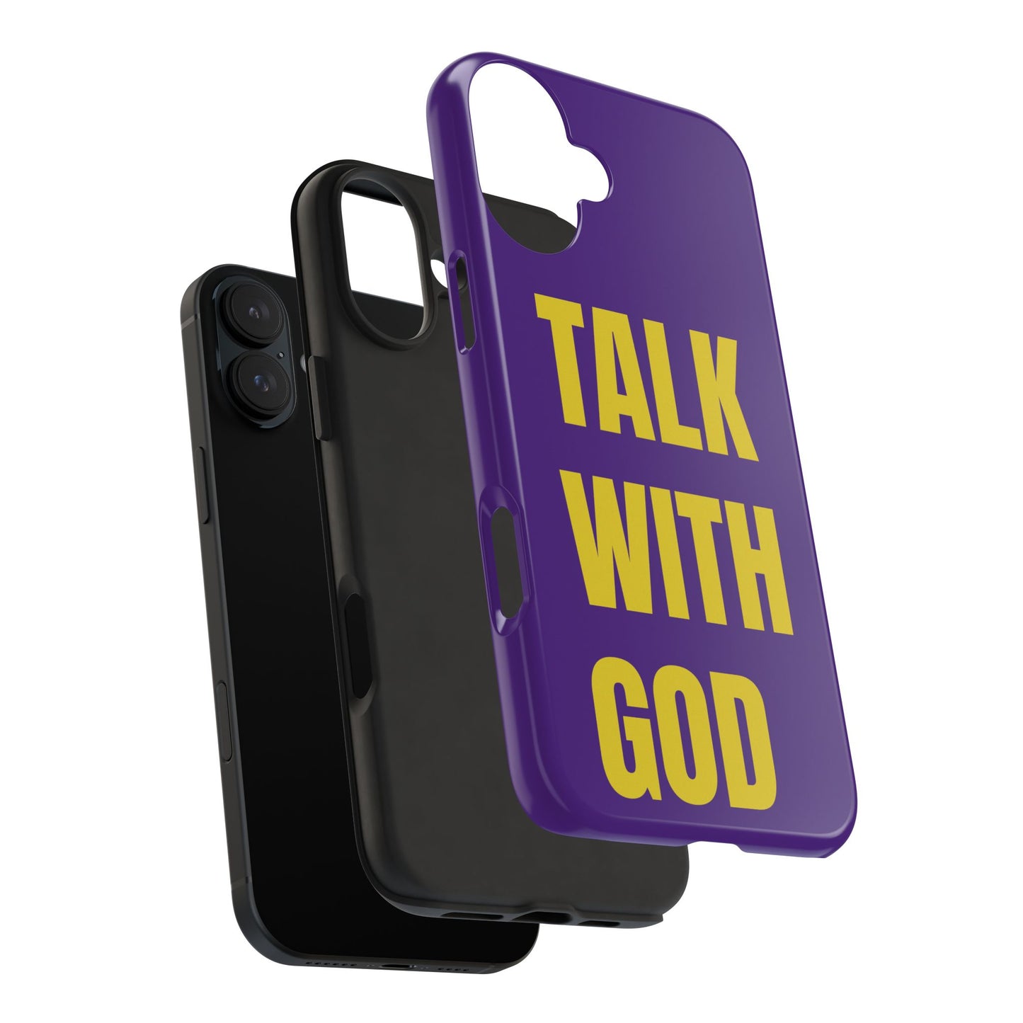 Purple and Yellow TALK WITH GOD Tough Phone Cases