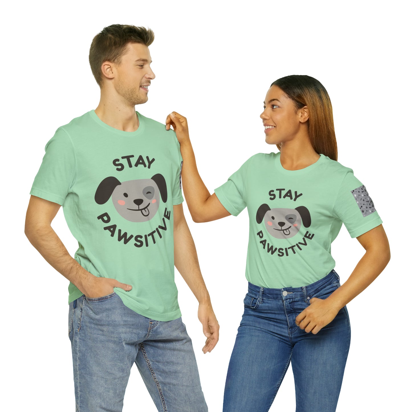 Unisex Jersey STAY PAWSITIVE Short Sleeve Tee