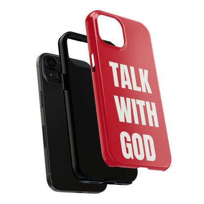 RED TALK WITH GOD Tough Phone Cases