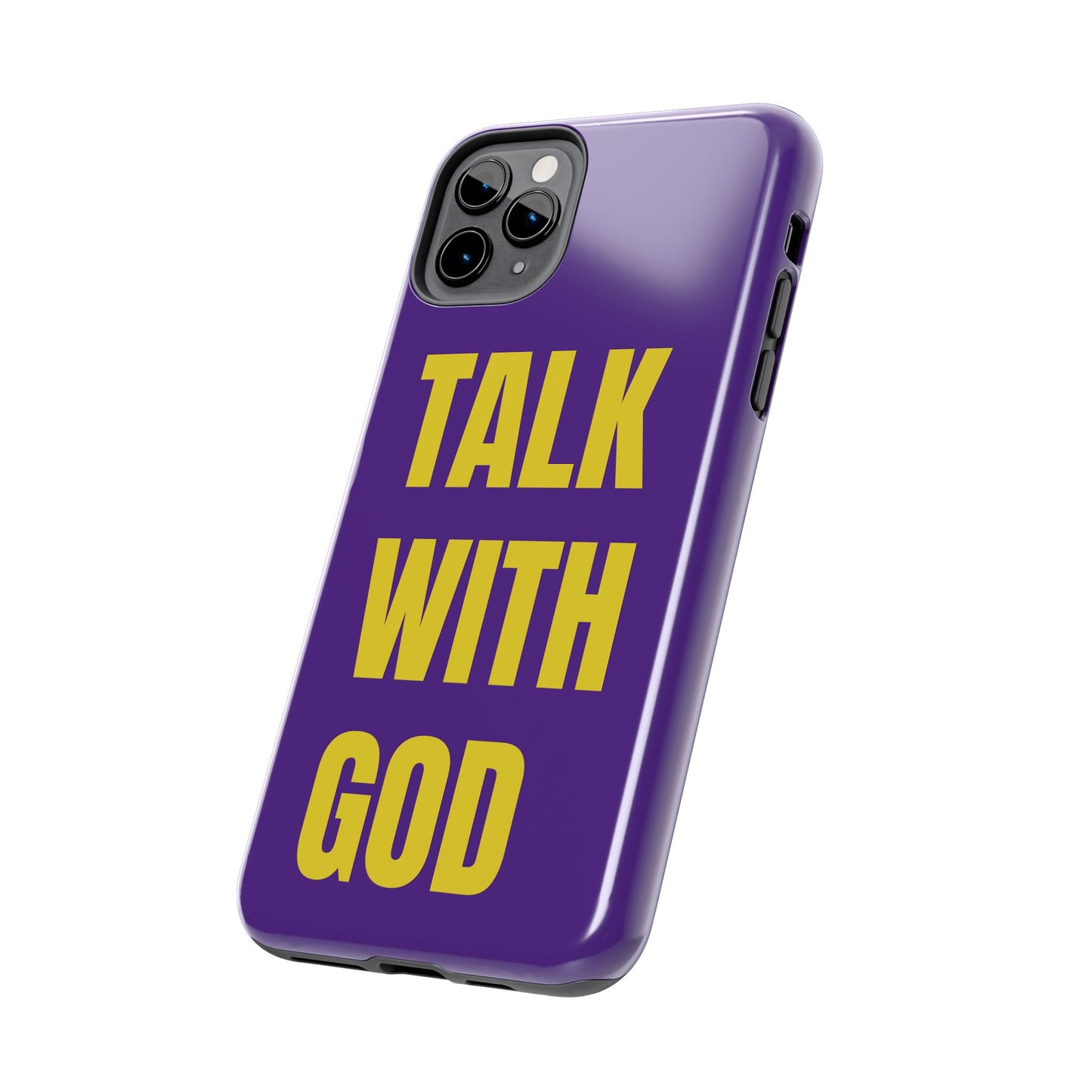 Purple and Yellow TALK WITH GOD Tough Phone Cases