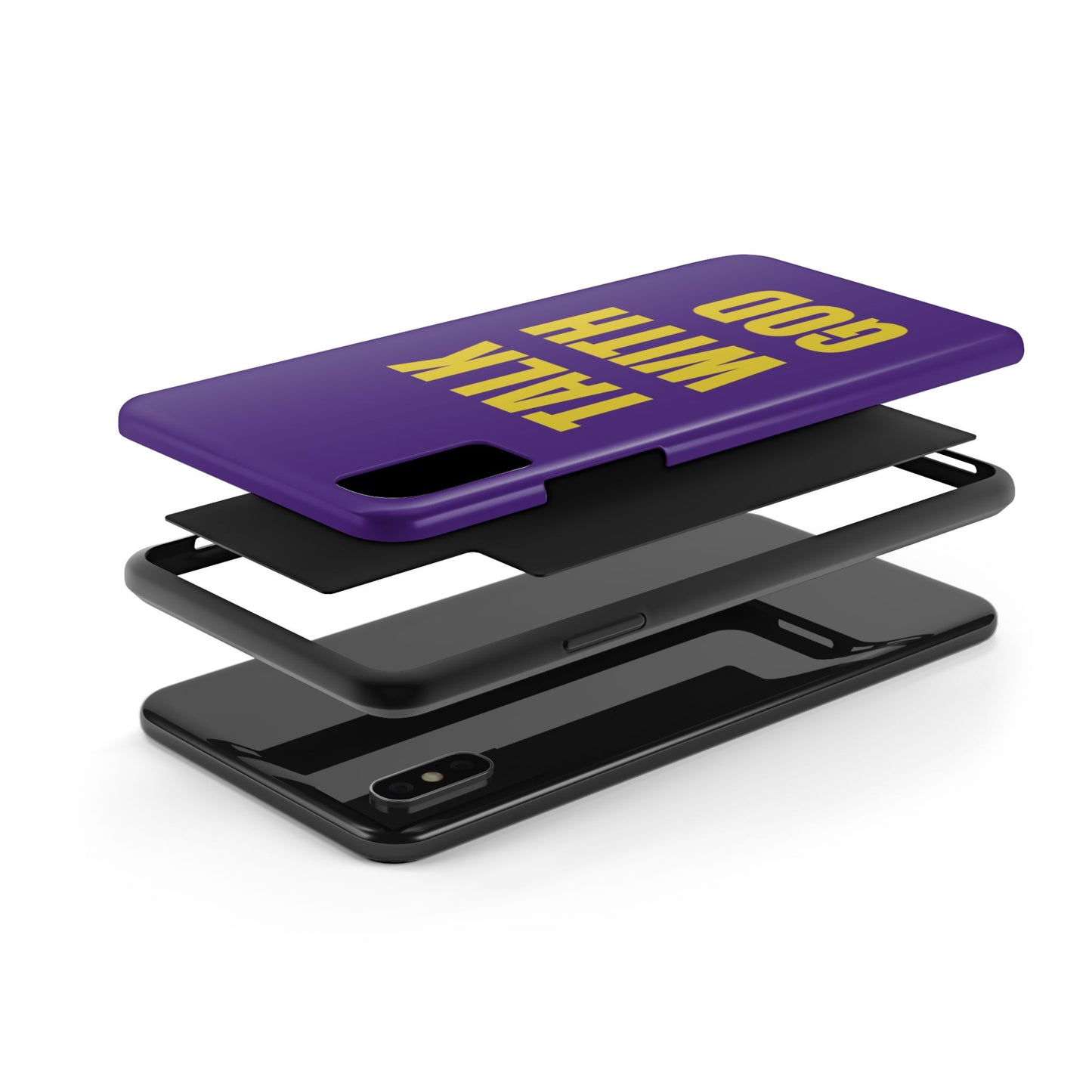Purple and Yellow TALK WITH GOD Tough Phone Cases