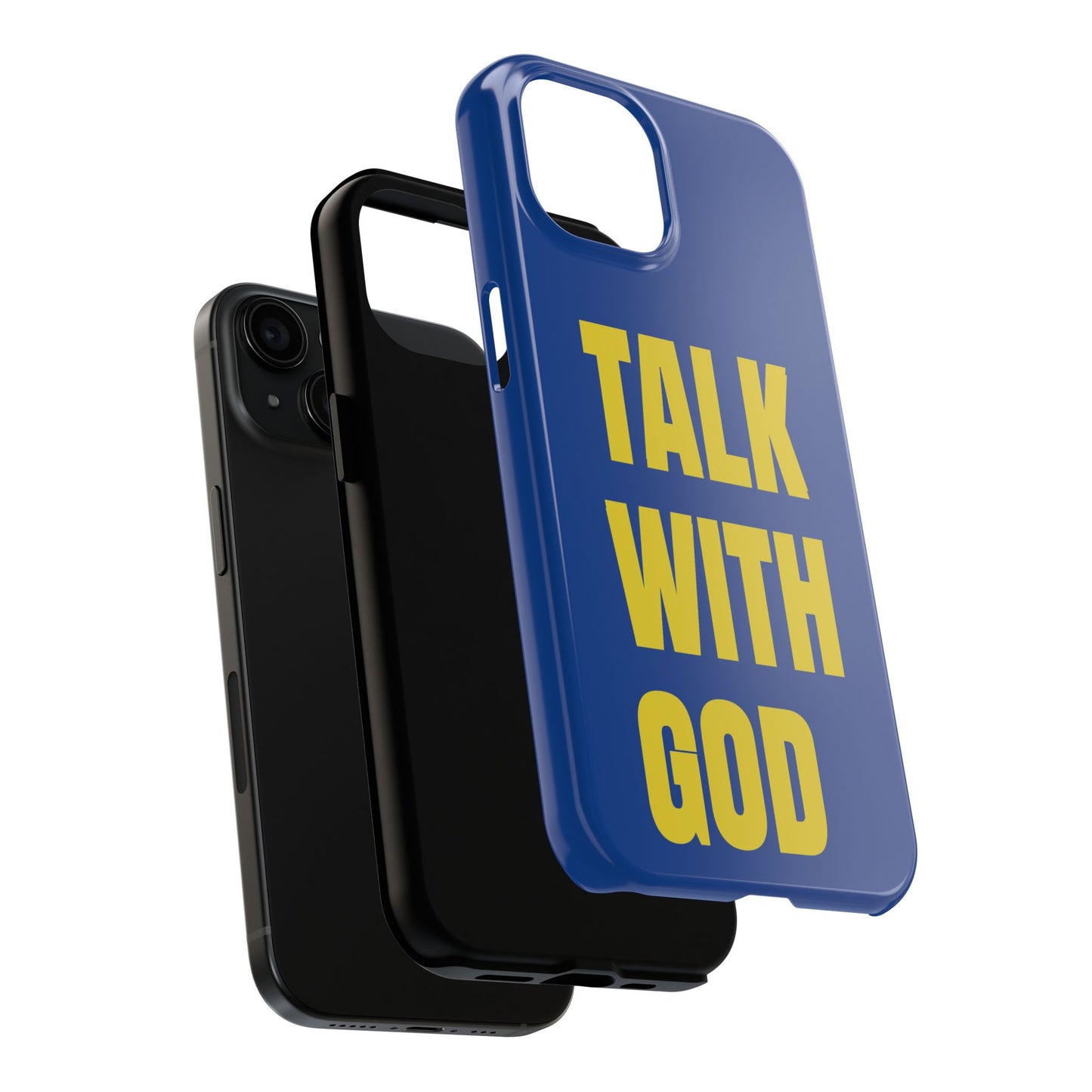 Blue and Yellow TALK WITH GOD Tough Phone Cases