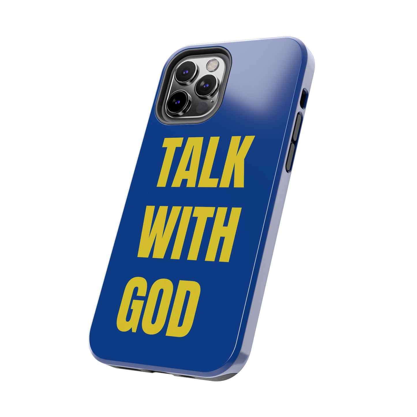 Blue and Yellow TALK WITH GOD Tough Phone Cases