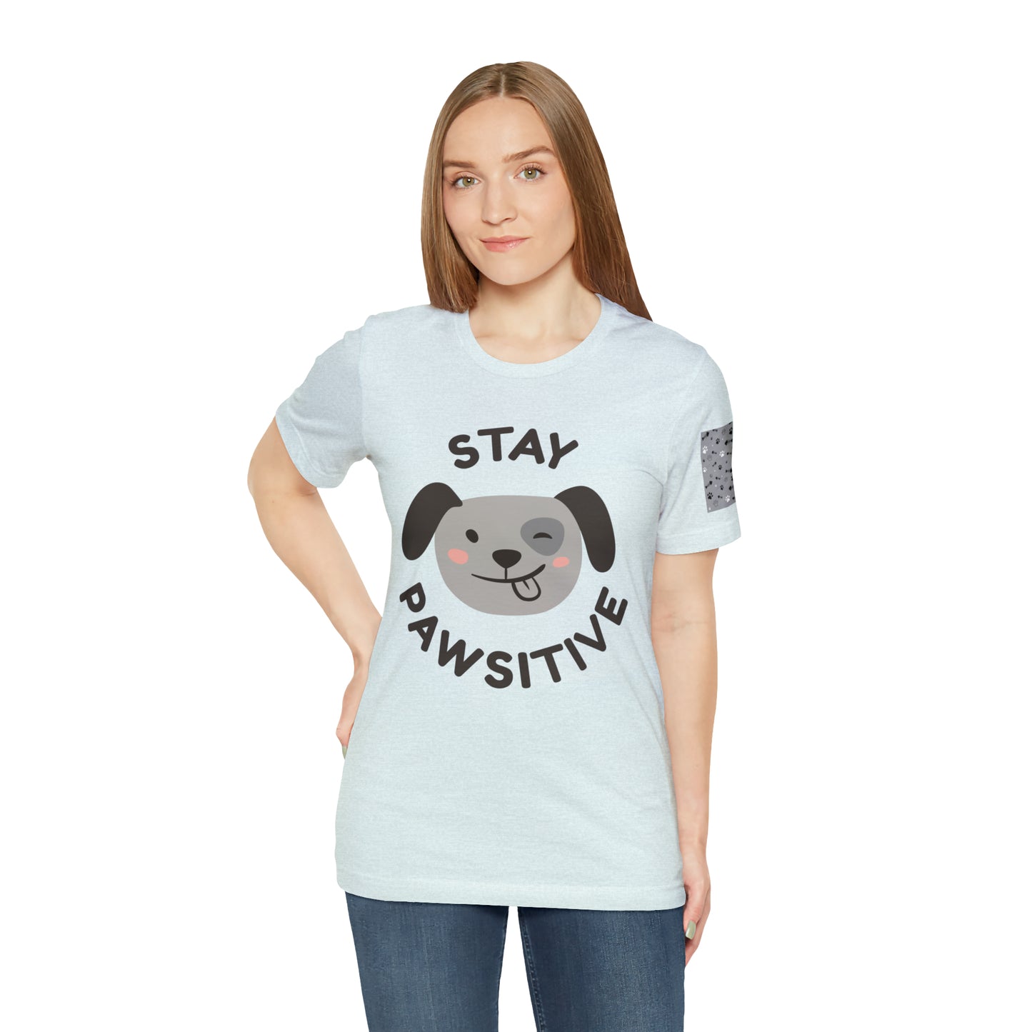 Unisex Jersey STAY PAWSITIVE Short Sleeve Tee