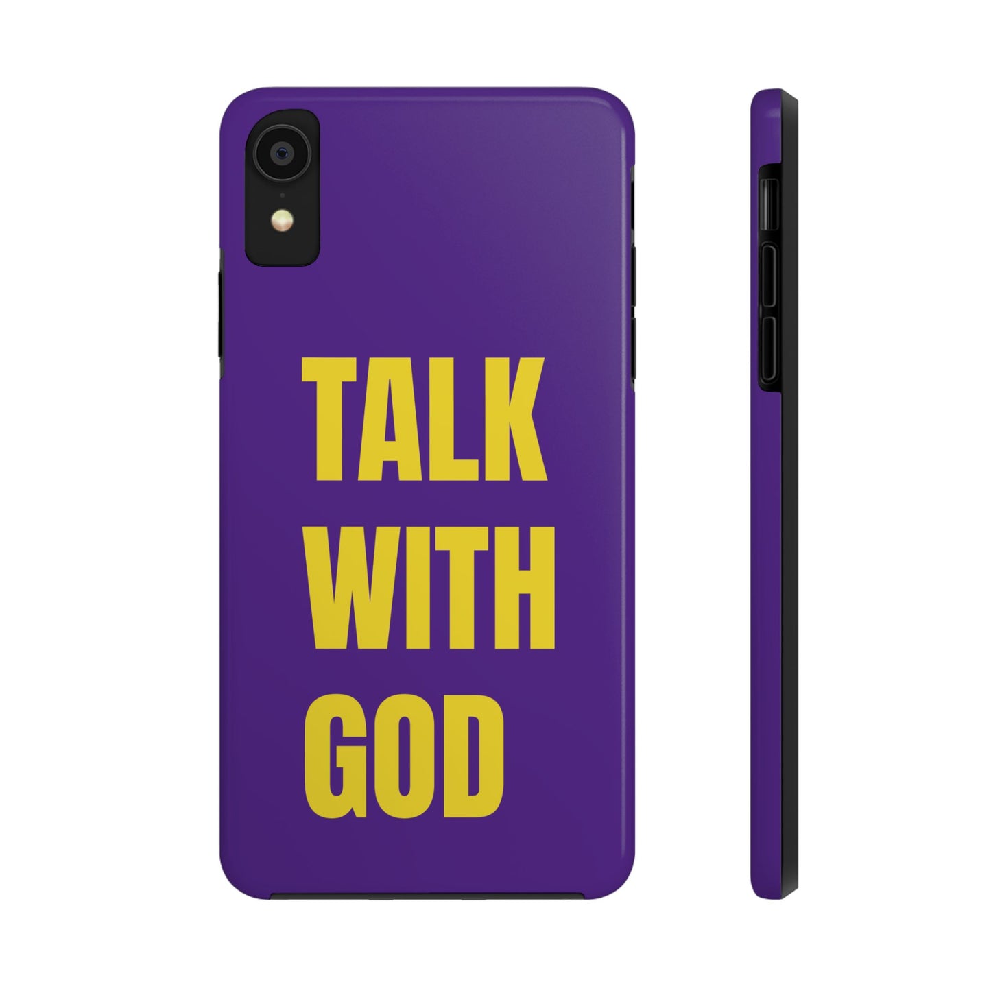 Purple and Yellow TALK WITH GOD Tough Phone Cases