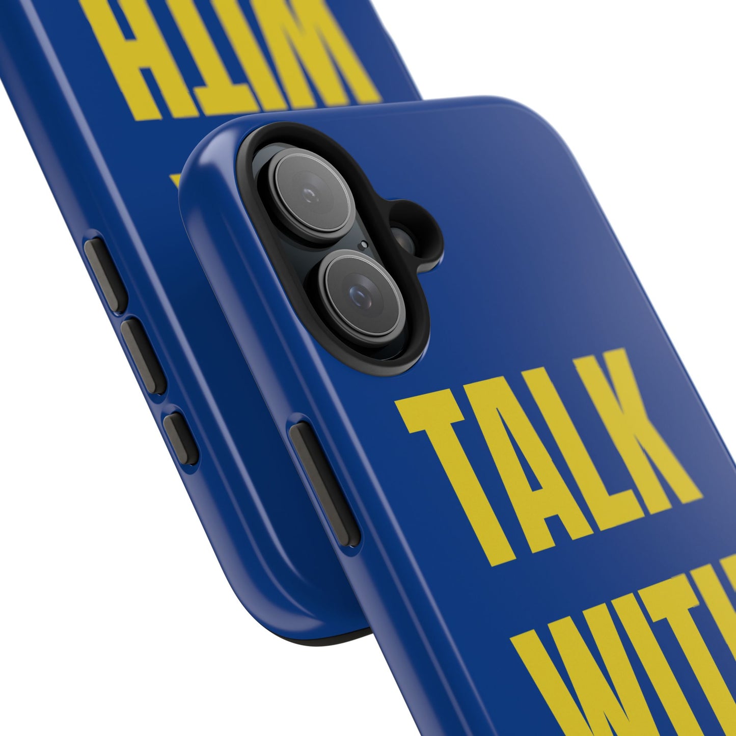 Blue and Yellow TALK WITH GOD Tough Phone Cases