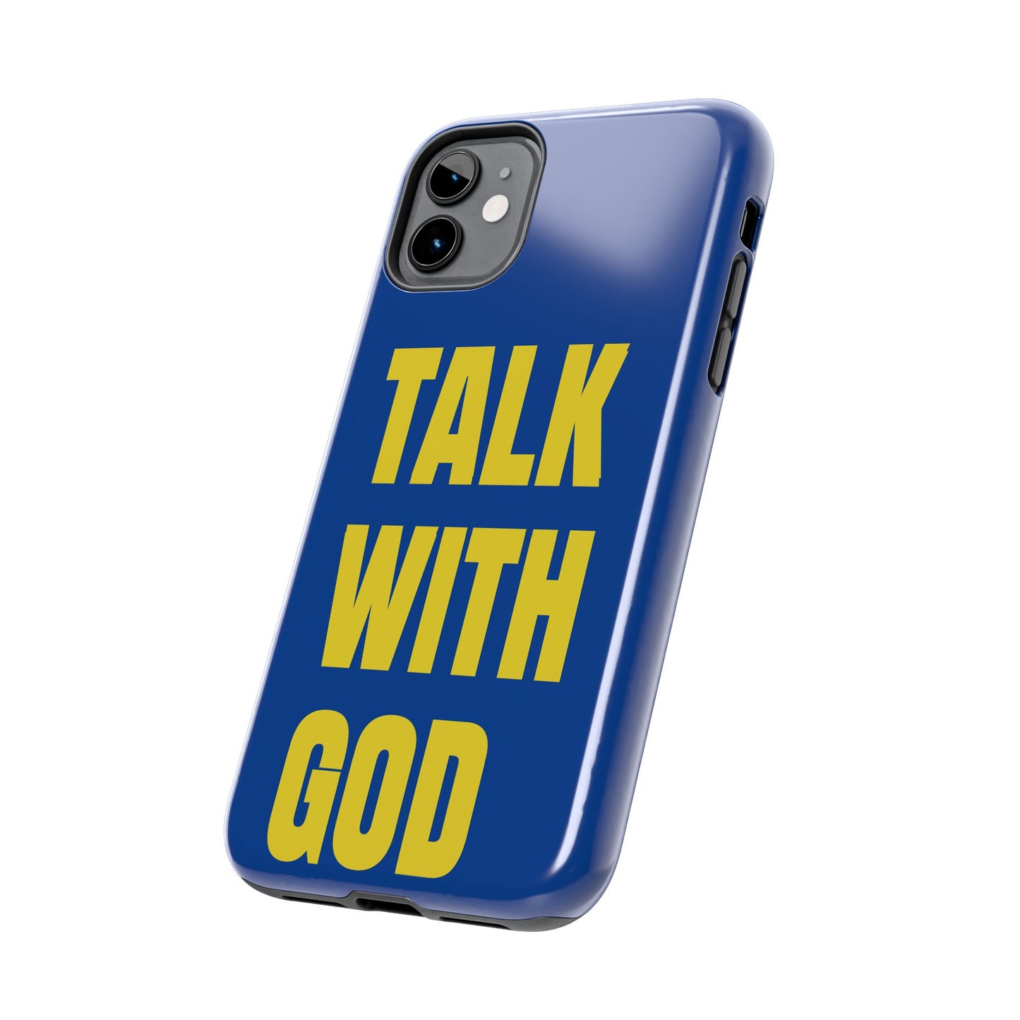 Blue and Yellow TALK WITH GOD Tough Phone Cases