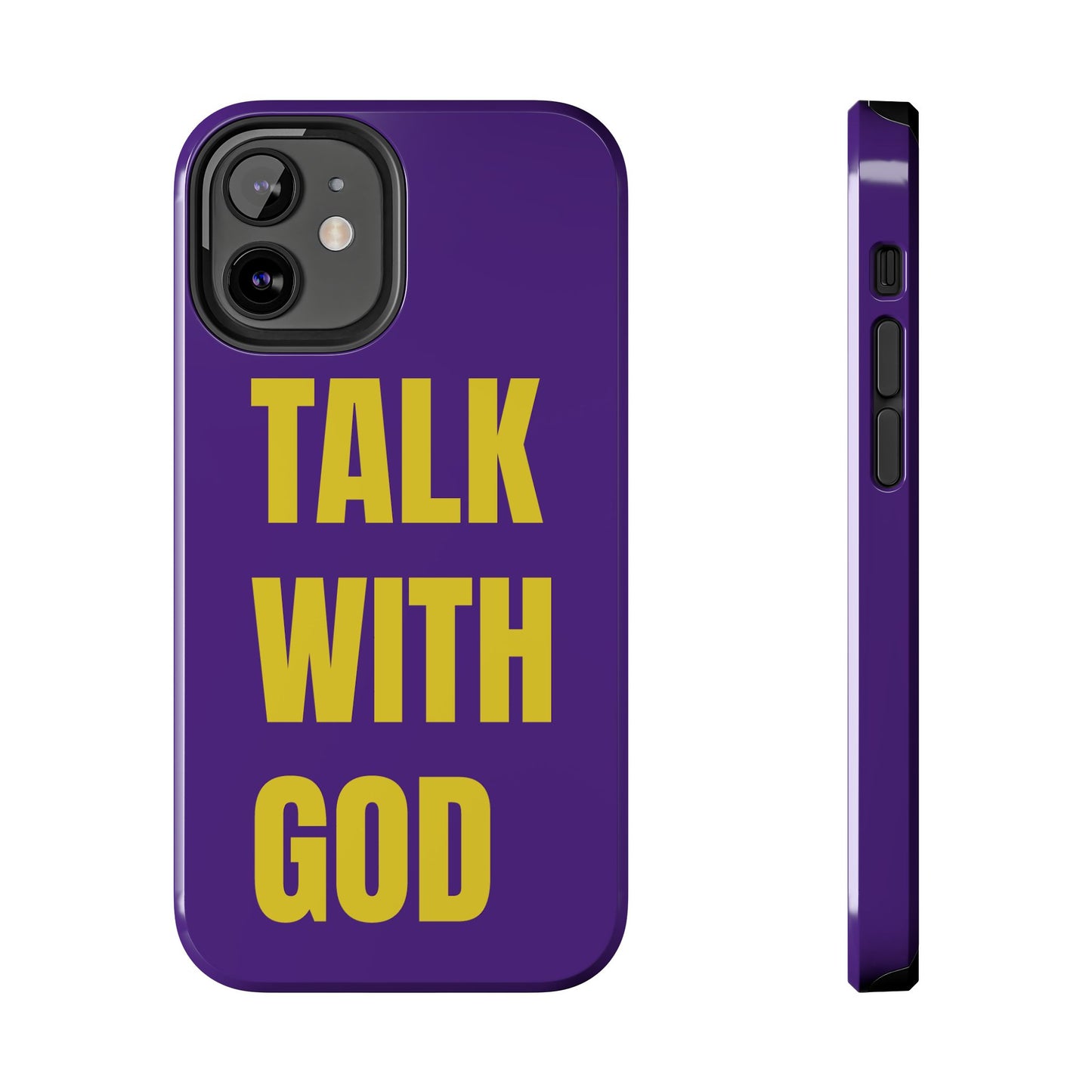 Purple and Yellow TALK WITH GOD Tough Phone Cases