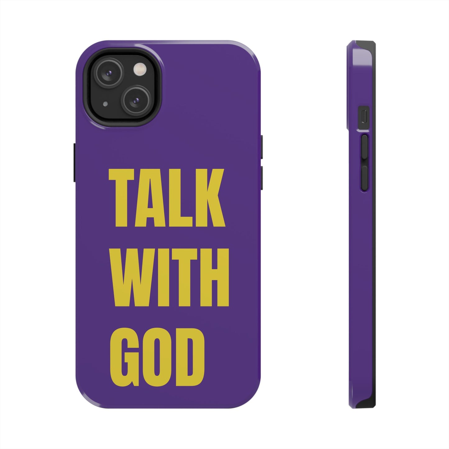 Purple and Yellow TALK WITH GOD Tough Phone Cases