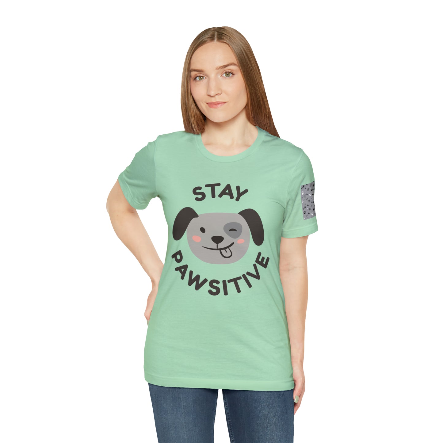 Unisex Jersey STAY PAWSITIVE Short Sleeve Tee